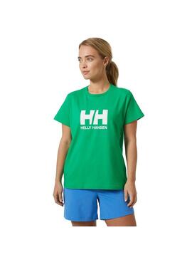 Camiseta Mujer Helly Hansen Logo Verde
