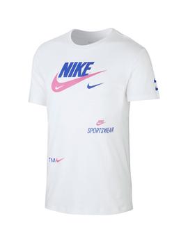 Camiseta Chico Nike Nsw Tee2 Blanca/Azul/Lila