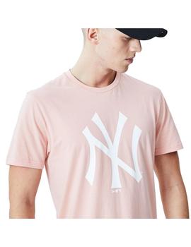 Camiseta Hombre New Era New York Yankees Rosa Blan