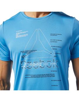 Camiseta Hombre Reebok Wor Poly Azul