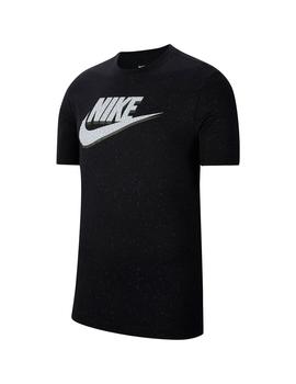 Camiseta Chico Nike Print Swoosh Negra