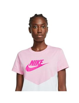 Camiseta Mujer Nike Hrtg Rosa Blanca