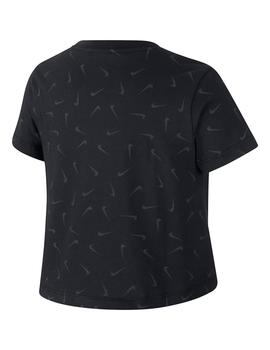 Camiseta Niña Nike Crop Swooshfetti Negro