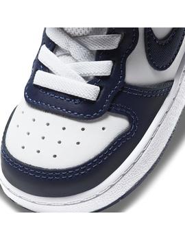 Zapatilla baby Nike Court Borough  Blanco/marino