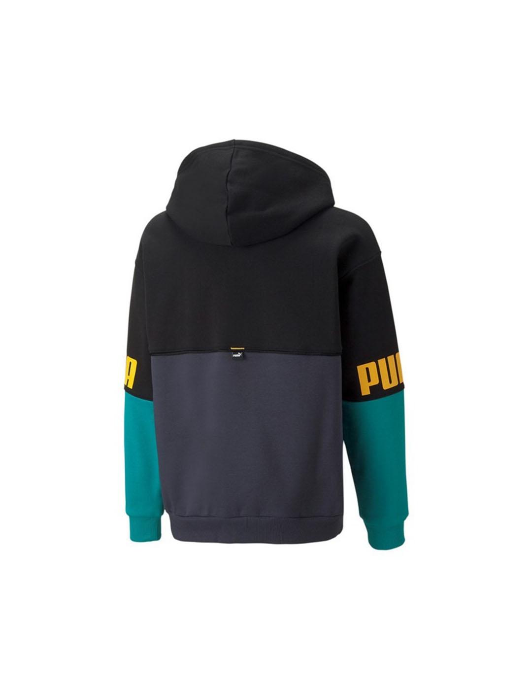 Sudadera Puma Power Negro/Gris/Amarillo Niño