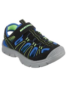 Cangrejera Niño Skechers Relix Negro/Azul