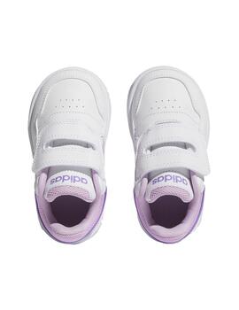 Zapatilla Baby adidas Hoops 3.0 Blanco/Rosa