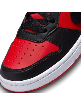 Zapatilla Niño Nike Court Borough Negra Roja