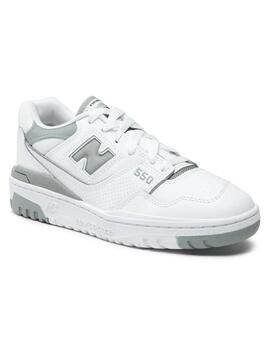 Zapatilla Mujer New Balance 550 Blanca Gris Verdos