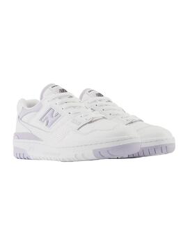 Zapatilla Mujer New Balance 550 Blanca Lila