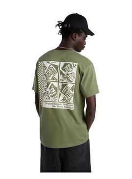 Camiseta Hombre Vans Tech Box SS Verde