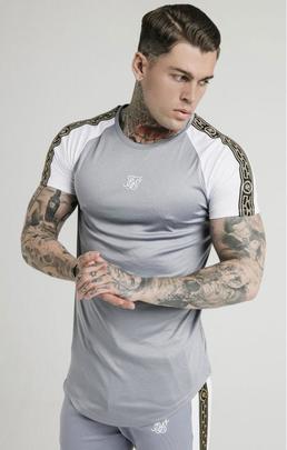 Camiseta Hombre SikSilk Taped Contrast Gris