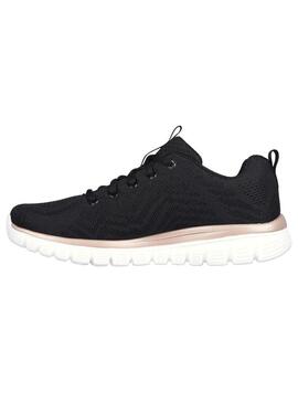 Zapatilla Mujer Skechers Graceful Negro/Dorado