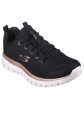 Zapatilla Mujer Skechers Graceful Negro/Dorado