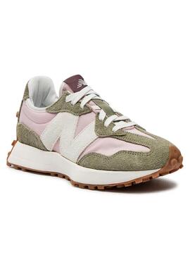 Zapatilla Mujer New Balance 327 Rosa Verde