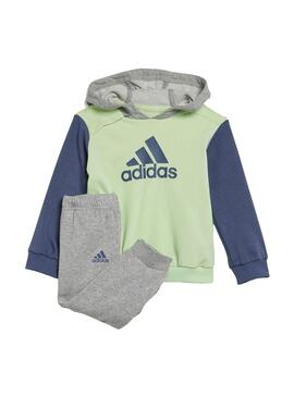 Chándal Niño Adidas Essentials Colorblock Verde/Gris