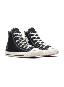 Zapatilla Mujer Converse All Star Little Flowers Negra