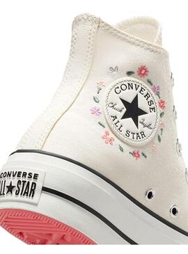 Zapatilla Mujer Converse All Star Plataf Little Flowers Beig