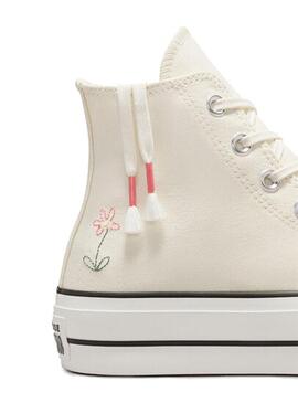 Zapatilla Mujer Converse All Star Plataf Little Flowers Beig