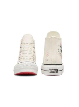 Zapatilla Mujer Converse All Star Plataf Little Flowers Beig