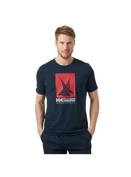 Camiseta Hombre HH Race Graphic Azul Marino