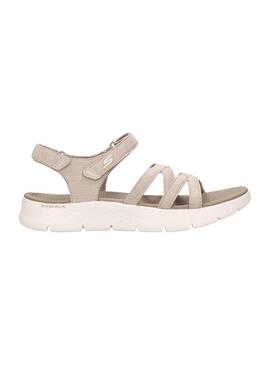 Sandalia Mujer Skechers Go Walk Beige