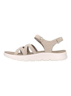 Sandalia Mujer Skechers Go Walk Beige