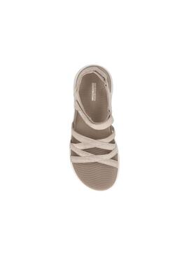 Sandalia Mujer Skechers Go Walk Beige