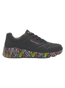 Zapatilla Niña Skechers Uno Lite Negra multicolor