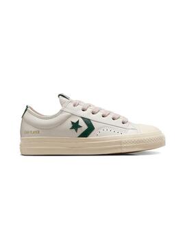 Zapatilla Mujer Converse Star Player 76 Leather Beige Verde