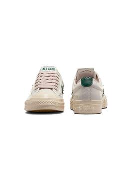 Zapatilla Mujer Converse Star Player 76 Leather Beige Verde