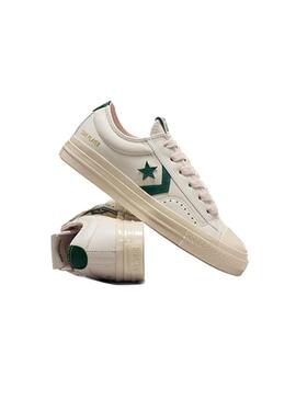 Zapatilla Mujer Converse Star Player 76 Leather Beige Verde