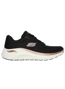 Zapatilla Mujer Skechers Arch Fit 2.0 Negro/Dorado