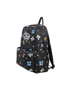 Mochila Unisex Vans Old Skool Negra Flores