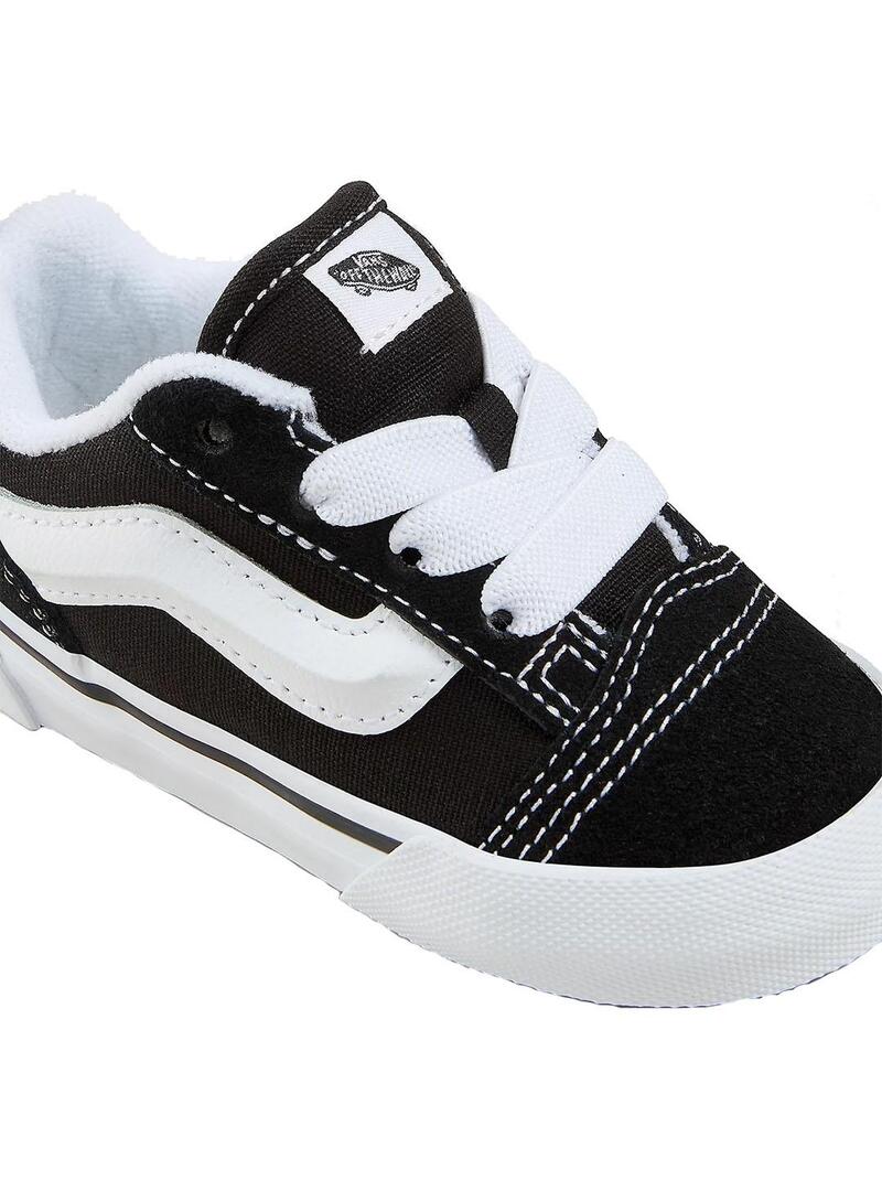 Zapatilla Baby Vans Knu Skool Elastic Negra Blanca