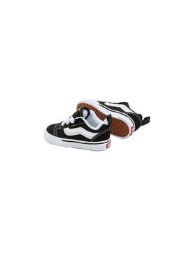 Zapatilla Baby Vans Knu Skool Elastic Negra Blanca