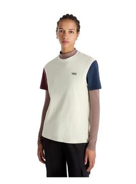 Camiseta Mujer Vans Colorblock Bff Crema