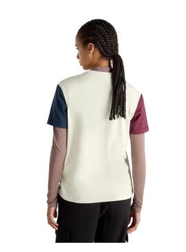 Camiseta Mujer Vans Colorblock Bff Crema