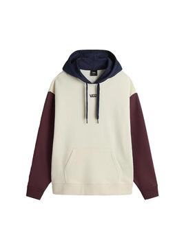 Sudadera Mujer Colorblock Beige Azul Granate