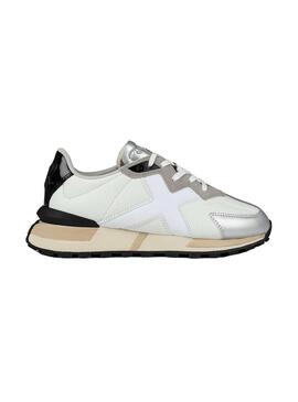 Zapatilla Mujer Munich Soku 16 Blanca Negra Plata