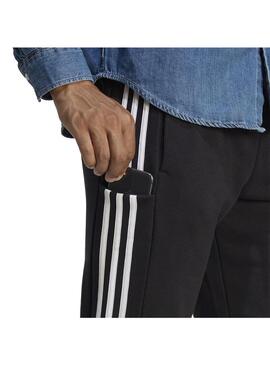 Pantalón Hombre Adidas 3S FT TC Negro Blanco