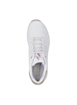 Zapatilla Mujer Skechers Uno Shimmer away blanca