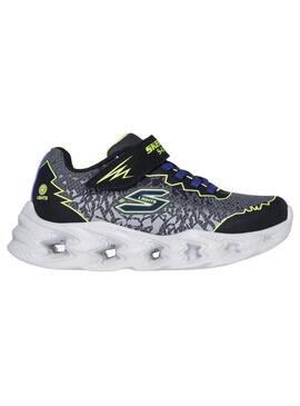 Zapatilla Niño Skechers S Lights Vortex 2.0 Gris