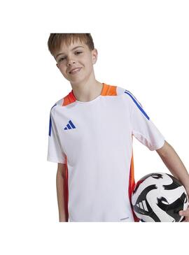 Camiseta Niño/a adidas Tiro Blanca Naranja