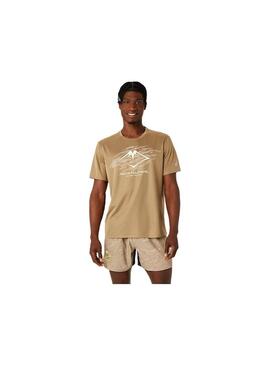 Camiseta Hombre Asics Fujitrail Logo SS Marron