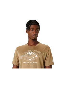 Camiseta Hombre Asics Fujitrail Logo SS Marron