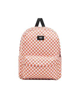 Mochila Unisex Vans Old Skool Cuadros Naranja