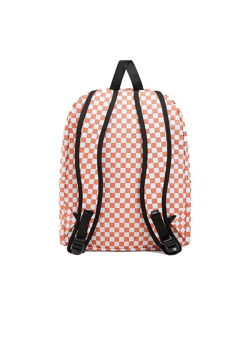 Mochila Unisex Vans Old Skool Cuadros Naranja