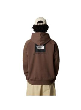 Sudadera Hombre The North Face Raglán Redbox Marrón