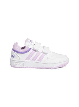 Zapatilla Niña/o adidas Hoops Blanca Lila